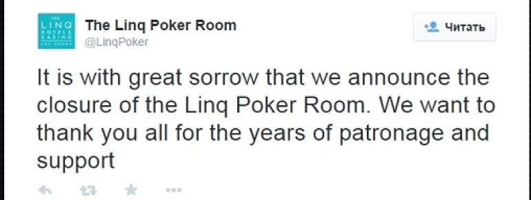 The Linq Poker Room twitt